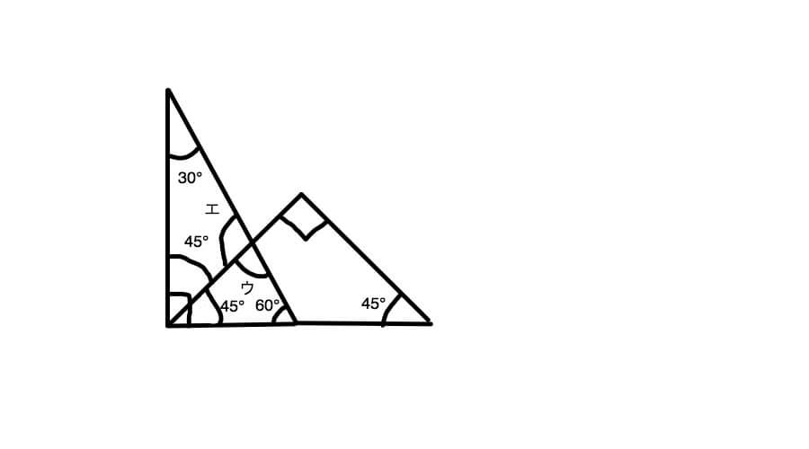 三角定規を組み合わせた時の角度の求め方